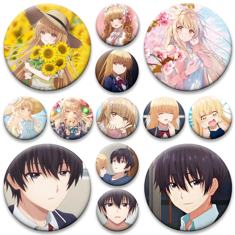 

Anime Otonari No Tenshi-sama Ni Itsunonika Damashinin Ni Sareteita Ken Brooches Pin Shiina Mahiru,FujiMiya Amane Badge Bag Decor