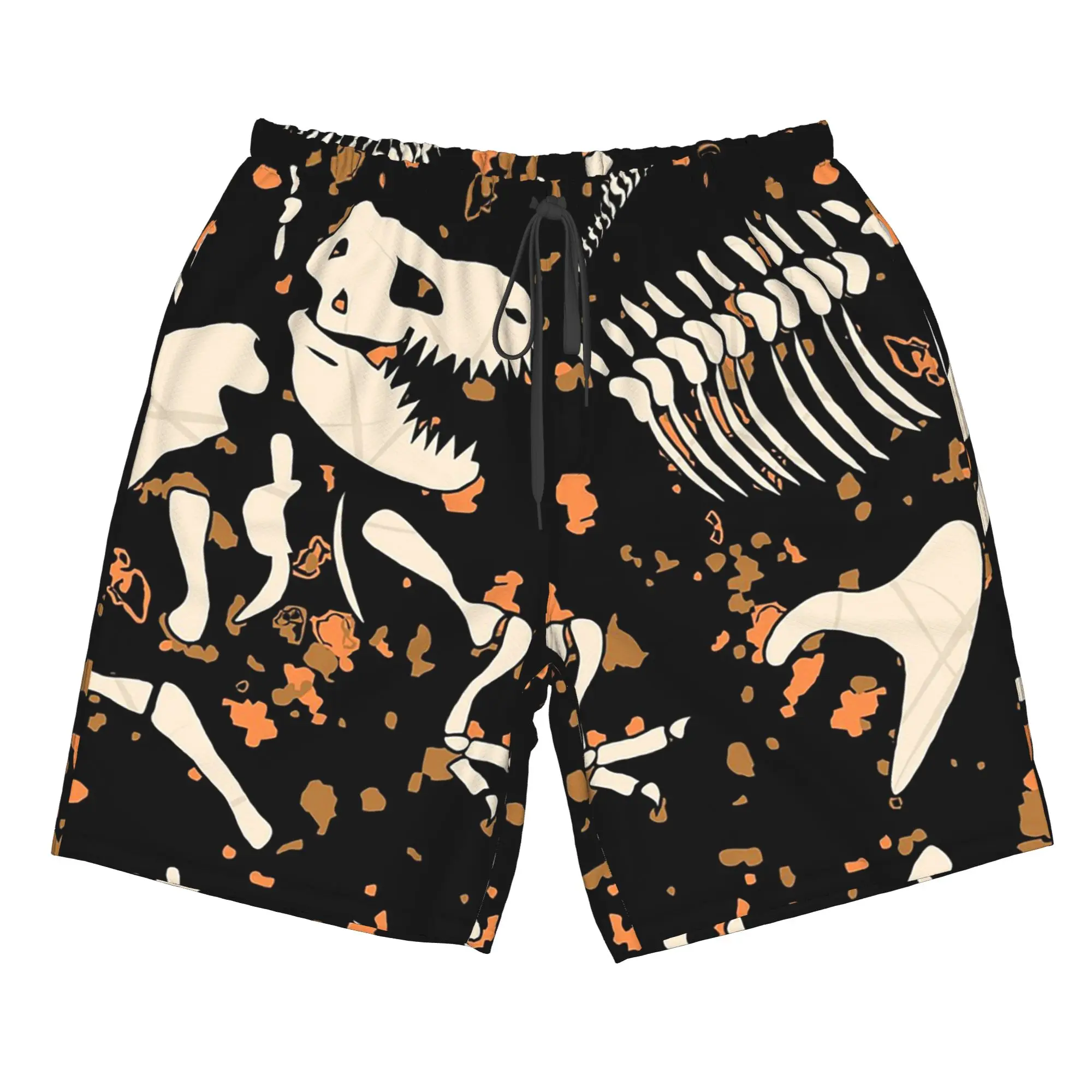 Dino Excavation Dinosaur Skeleton Fossils Trunks Beach Board Shorts Casual Quick Dry Swimming Summer Men Pants