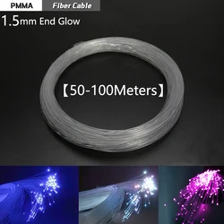 Câble à fibre optique en plastique, 1.5mm, 50-100m, câble PMMA pour toutes sortes de lumières LED, pilote de moteur, plafond bricolage, ciel étoilé