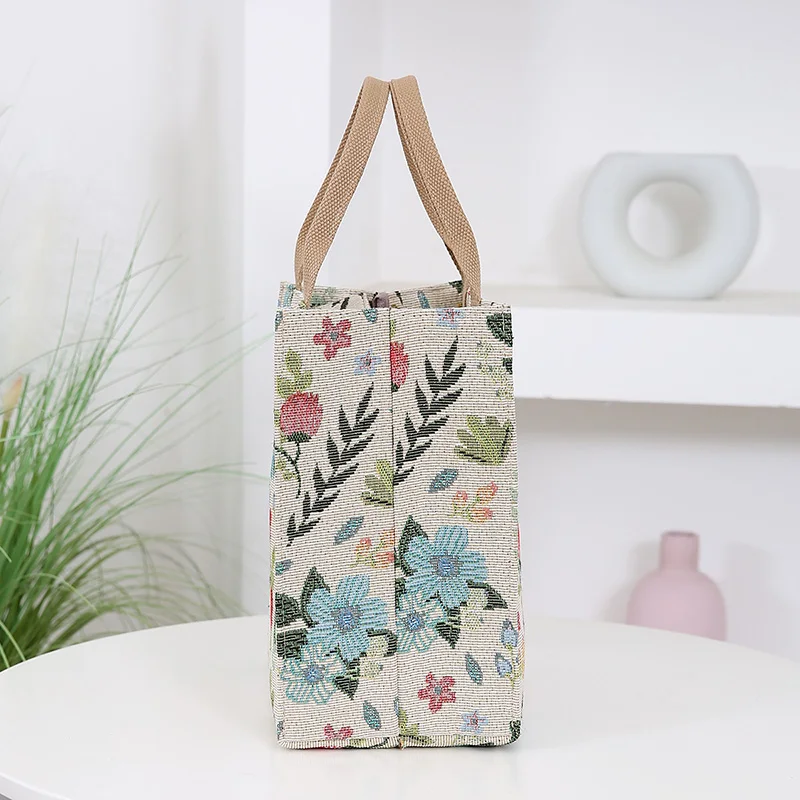 New style knitted thickened fabric handbag, work portable daily clutter storage bag, mother shopping bag, bento bag