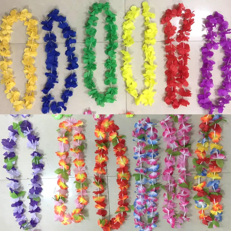 36 Pcs/Set Tropical Hawaiian Flower Garland Party Necklace Garlands Leis Supplies Decoration Party Event Decor Supplies