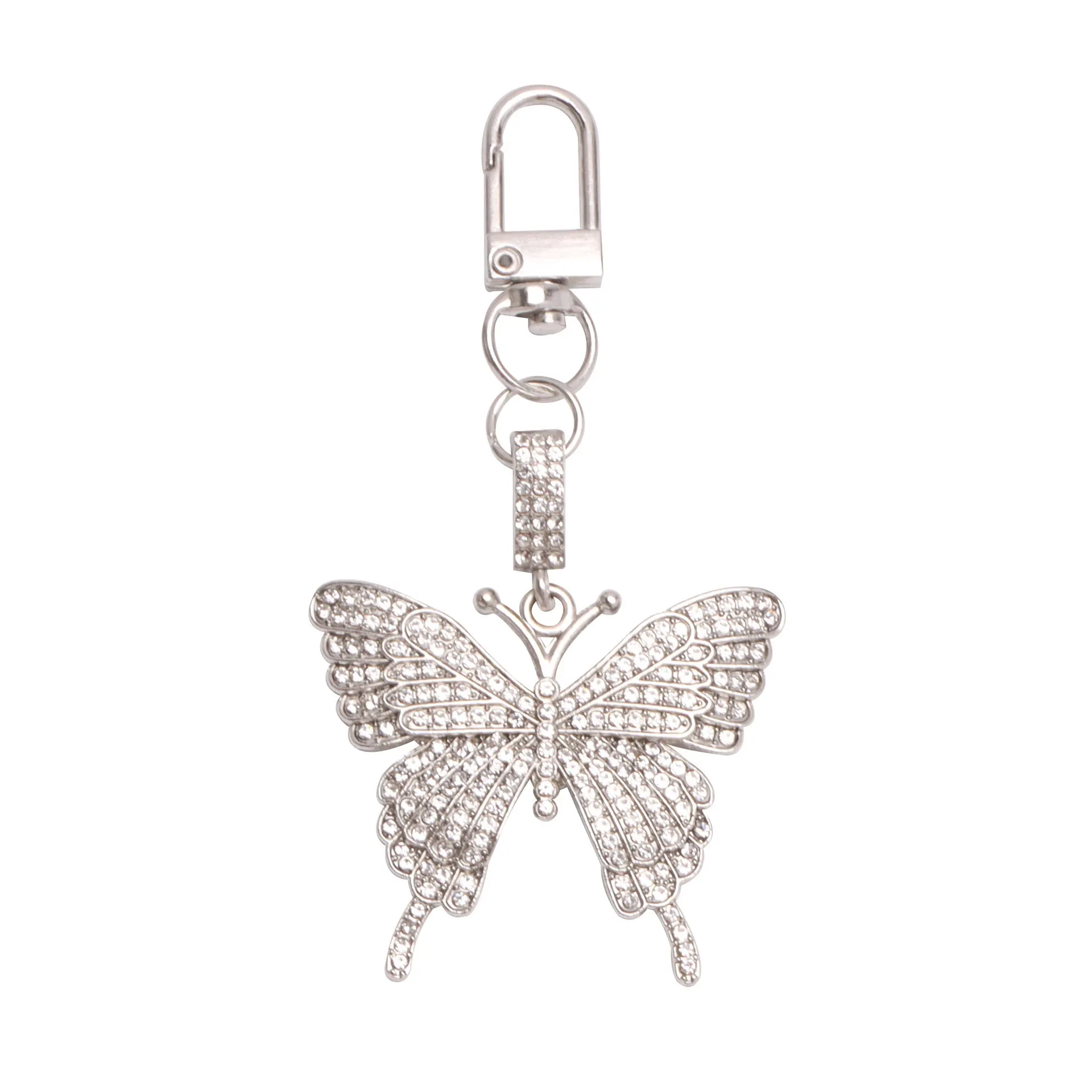 1pc Alloy Rhinestone Butterfly Keychain Fashion Cute Bag Key Chain Ornament Bag Purse Charm Accessories Gift