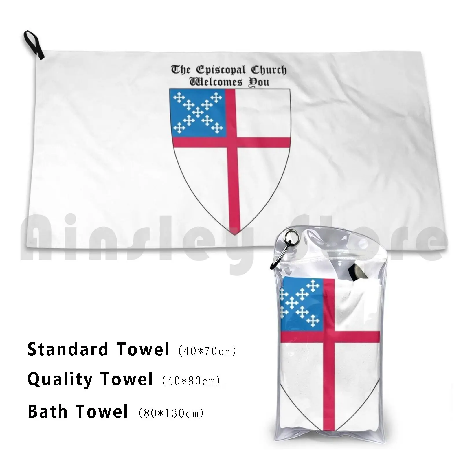 The Episcopal Church Shield With Welcomes You 2 Custom Towel Bath Towel Episcopal Church Priest Vicar Clergy