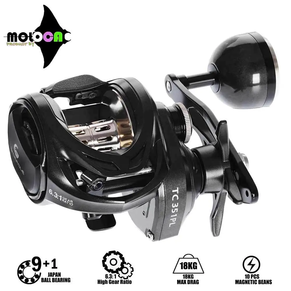 

Saltwater Catfishing Tool Max Grag 18kg Carbon Fibre Body Baitcasting Reel 6.3:1 Brass Gear Trolling Shake Slowly Wheel Seawater