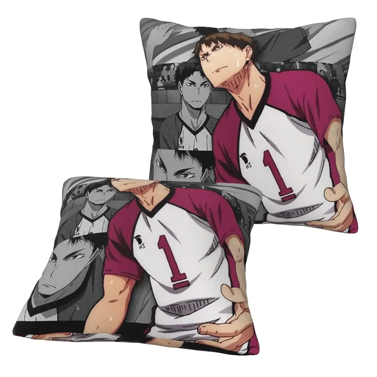 

Haikyuu Manga Ushijima Wakatoshi 2 pcs Square Pillowcase Pillow Cover Cushion Zip Decorative Comfort Throw Pillow for Home