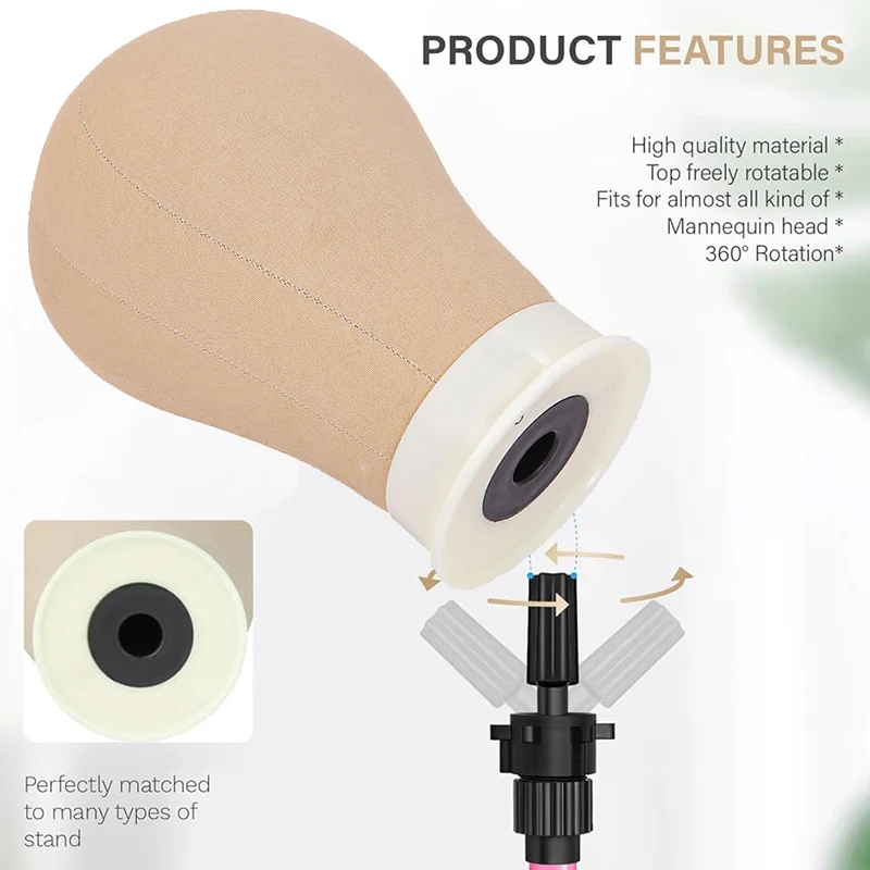 قماش شعر مستعار كتلة رئيس 21 "22" 23 "24" الفلين قماش رئيس DIY بها بنفسك شعر مستعار المعرضة الفلين رئيس جودة شعر مستعار الملحقات #6