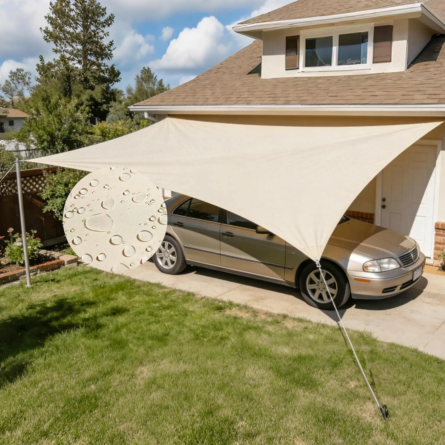 

Sun Shade Sail, Waterproof Shade Sail, 10'x16.5' Rec le Sunscreen Awning Canopy, UV Block Sunshade Canopy with Free Rope for