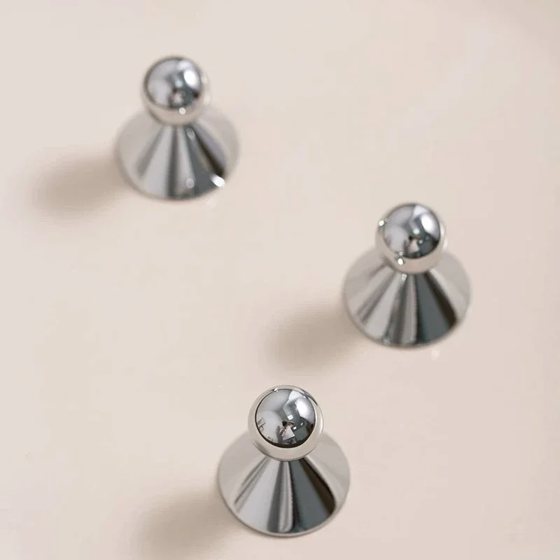 Furniture Bedroom Wardrobe Shoe Cabinet Drawer Children's Room Small Knobs Shiny Silver Ball Solid Brass Cabinet Door Handles