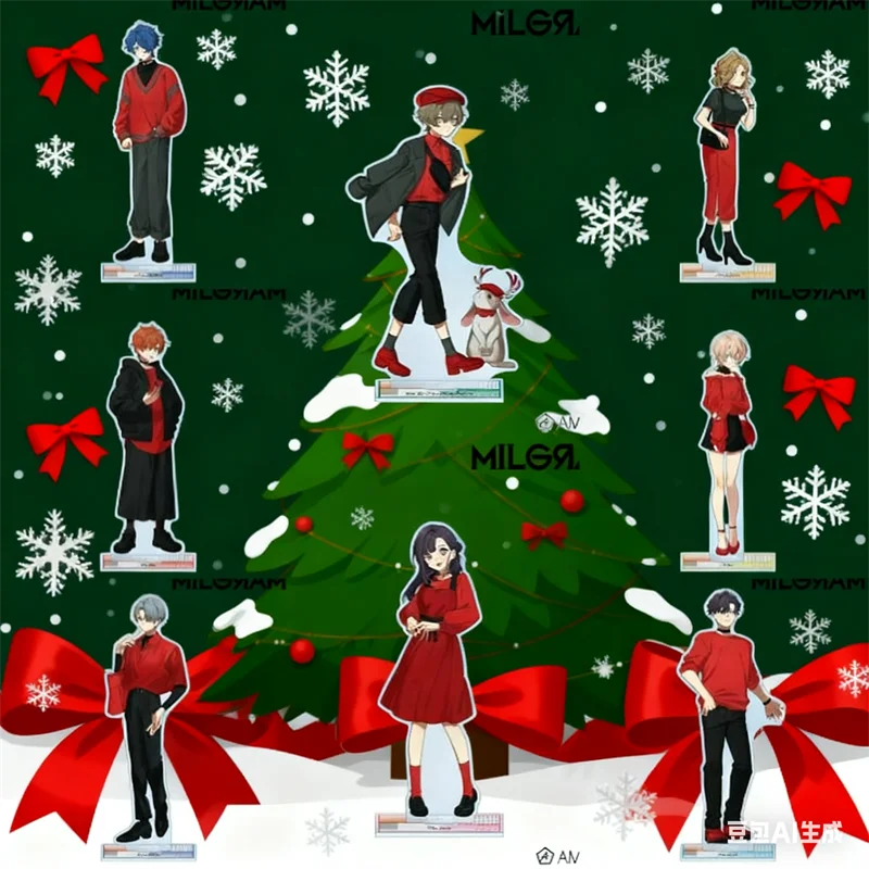 Christmas Ver. MILGRAM Acrylic Stand Doll Anime Shidou Es Haruka Yuno Mikoto Mahiru Kazui Figure Model Plate Cosplay Toys Gifts