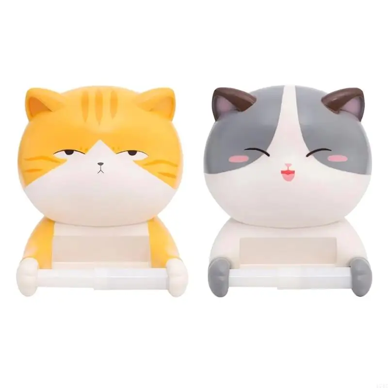 

L74C Kitten Figure Paper Towel Holder Multifunction Wall or Cabinet Mounting Toilet Paper Dispenser Space Saving Designings