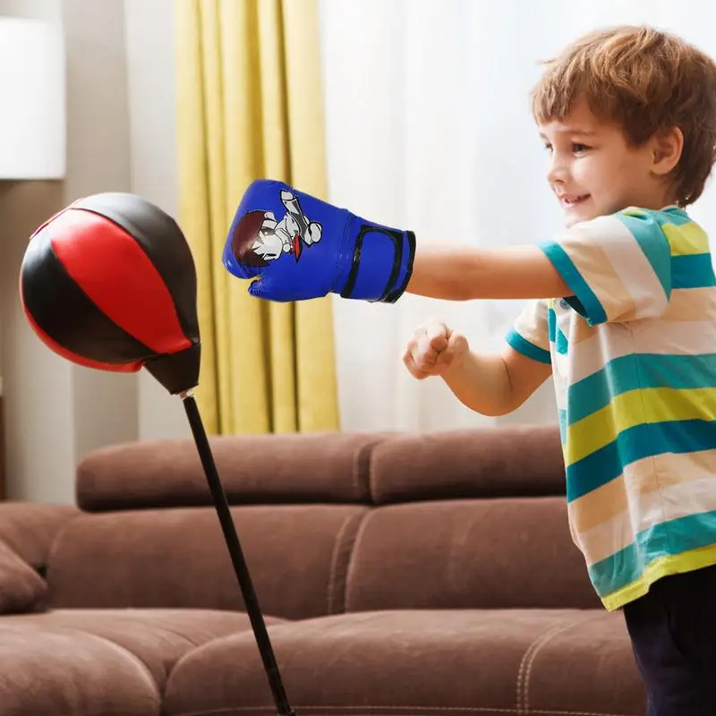 Gants de boxe pour enfants, sac de boxe en cuir PU, gants à motifs de dessins animés, équipement de Sparring pour enfants, dispositif d'entraînement de gymnastique à domicile pour Muay