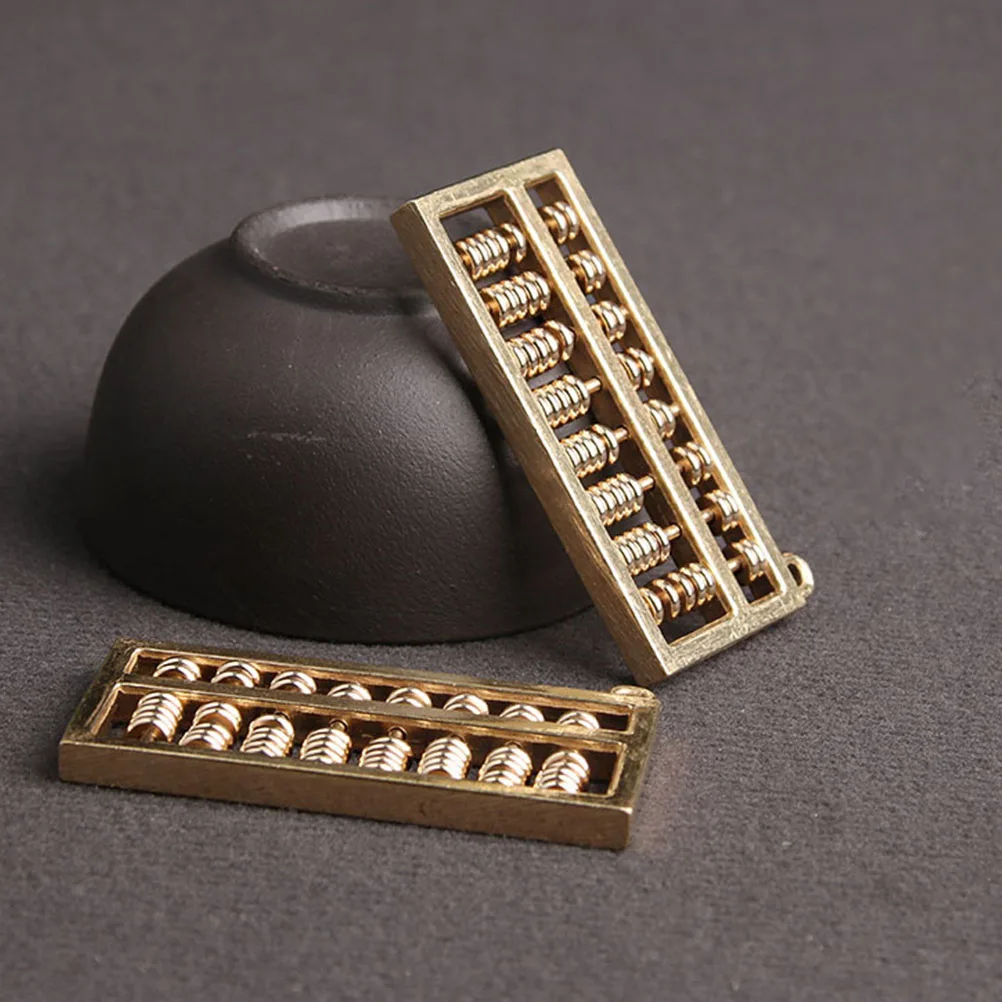 

Retro Abacus Keychain Brass Pendant Jewelry DIY Craft Vintage Decoration Charm for Keys Lovers Family Friends