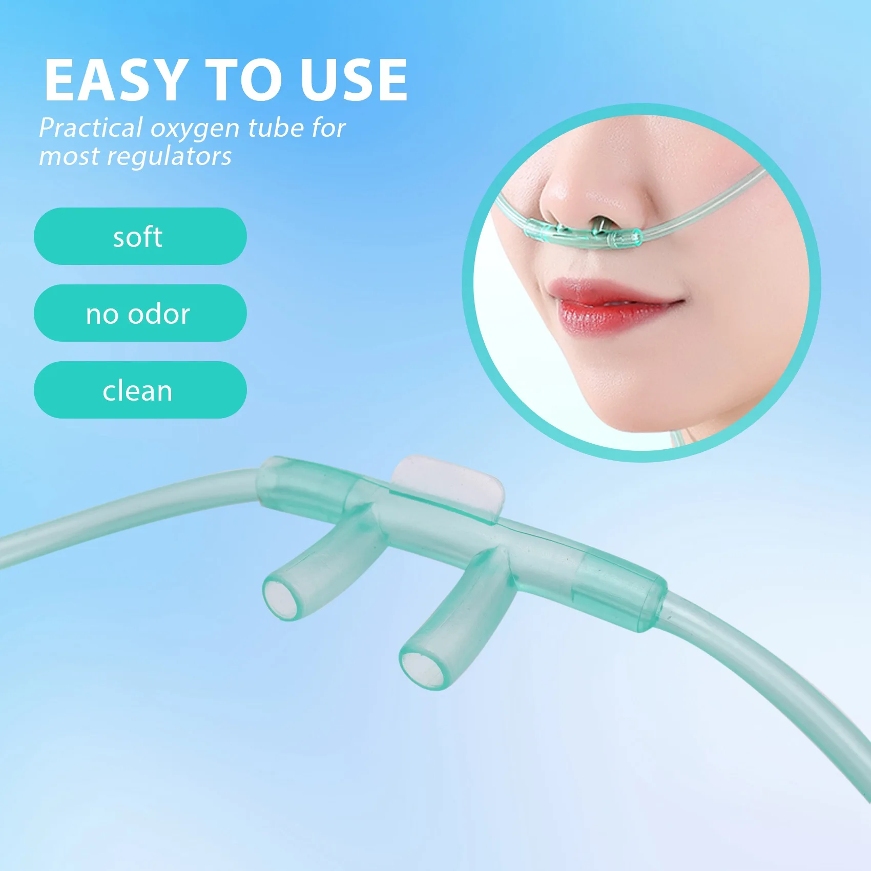 A19Q-6Pcs Oxygen Cannulas 2 Meters Nasal Cannula Soft Nasal Oxygen Tubing O2 Cannula For Adults