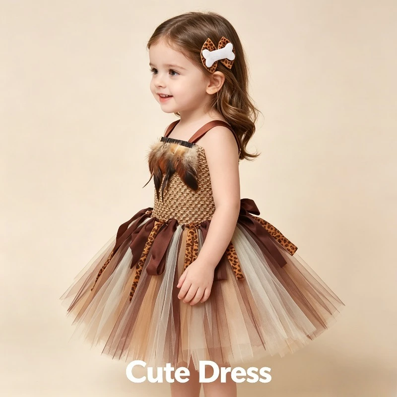 

Halloween Primitive Tribal Costume Jungle Princess Dress Cave Style Cosplay Outfit Party Carnival Masquerade Dress Up Apparel