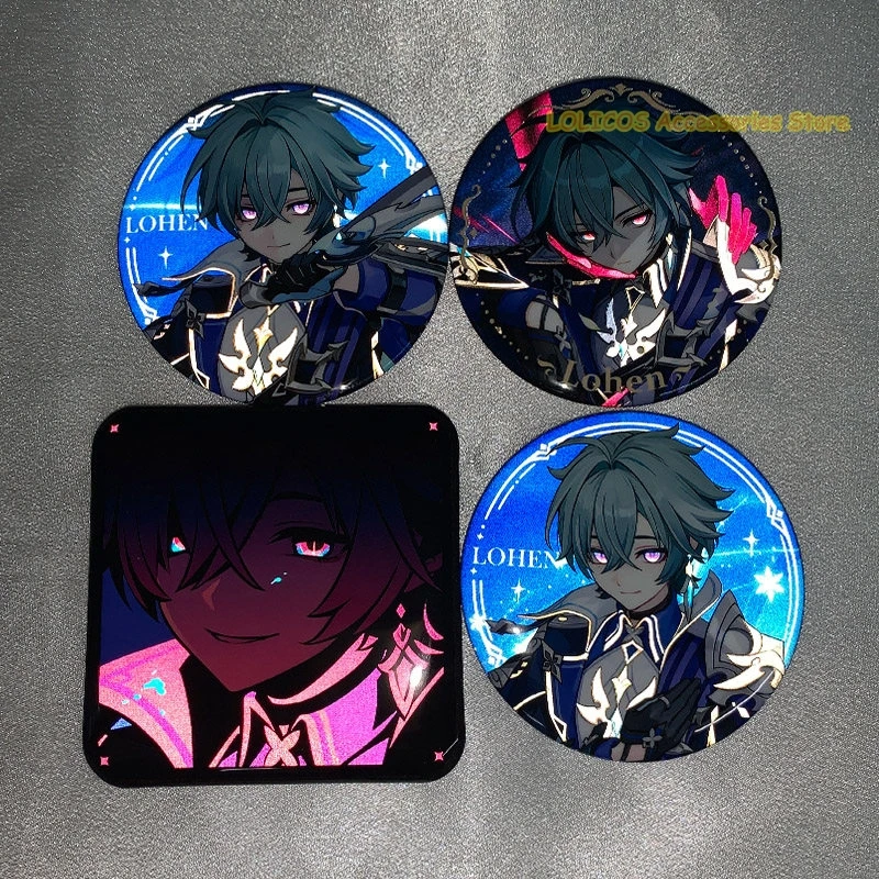 

Game Genshin Impact Lohen Double Flash Tinplate Badge Cosplay Cartoon Bedge Brooch Pins Game Bag Pendant Decor Ornament