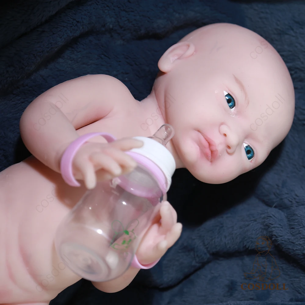 COSDOLL 45CM 다시 태어난 아기 인형 현실적인 베이브 소녀 인형 전신 부드러운 실리콘 생일 선물 DIY 그릴 인형 실물 같은 비비 장난감