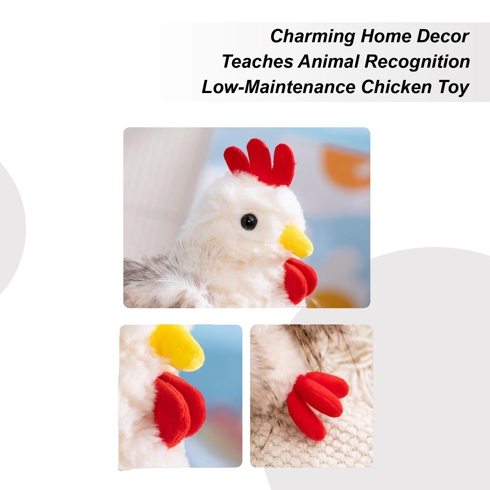 

Chicken Toy Interactive Sensory Safe Doll Soft Plush Rooster For Family Kids Boy Girl Birthday Travel Home Indoor