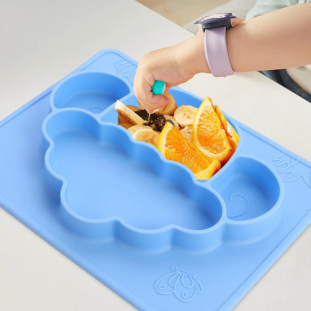

1Pcs Anti-Break Silicone Toddler Plate Large Suction Base Food Grade Soft Elastic Supplementary Feeding Dish Microwave