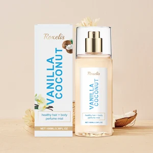 Roxelis Vanilla Coconut Body Mist - Unisex Long Lasting Fragrance, Portable Hair & Body Spray for Daily Use