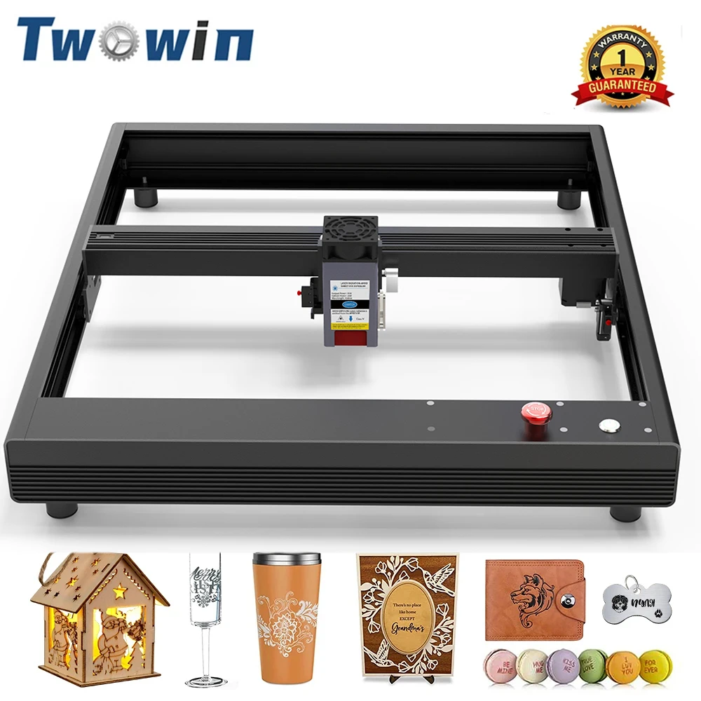 

TWOWIN 40W Laser Engraving Machine Working Area 400*400mm Assemble CNC Wood Router Cutting DIY Powerful Craving Machine