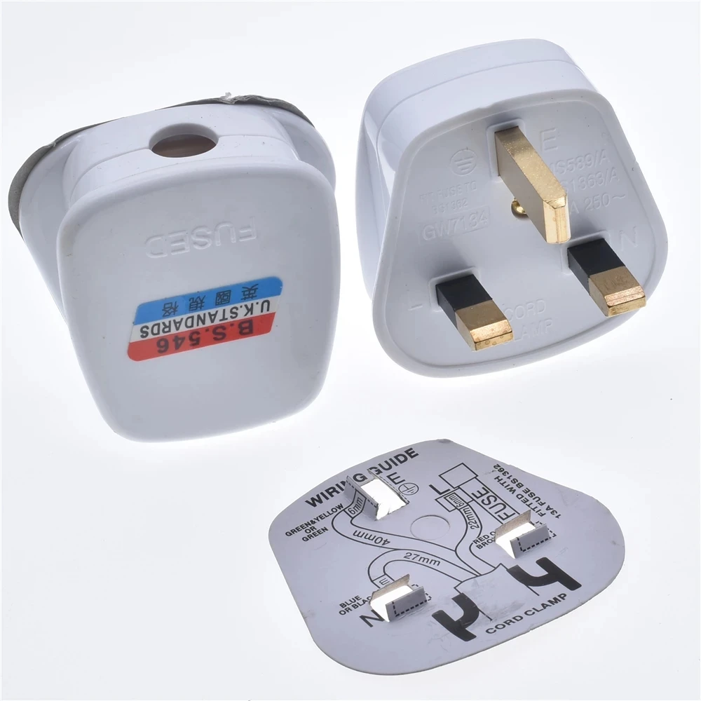 UK Plug Adapter13A250V 3Pin męskie gniazda zamienne Rewireable Fused gniazdo elektryczne złącze Euro na przedłużacz kabla zasilającego