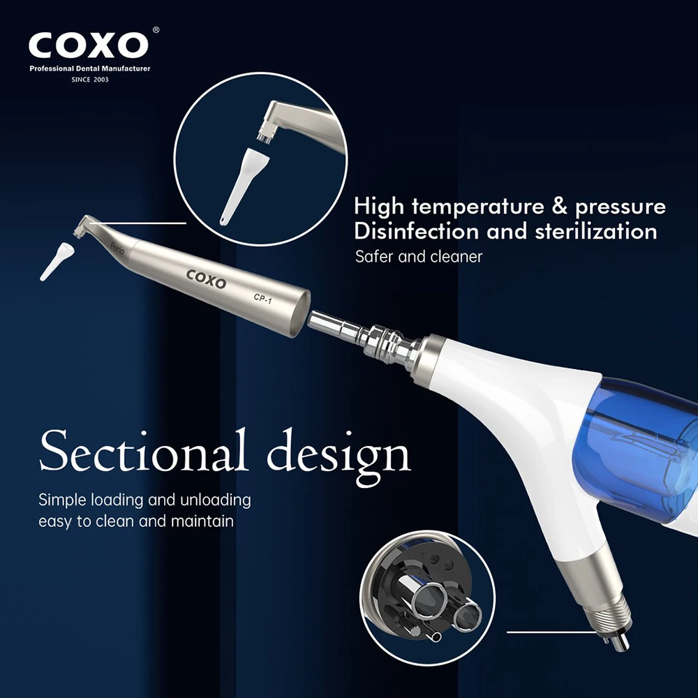 COXO CP-1 Air Flow Prophy Jet Dental Air Polierer Zahnaufhellung Werkzeug 2 Löcher 4 Löcher Zahnmedizin Zähne Polieren Hohe Effizienz – Detail 3