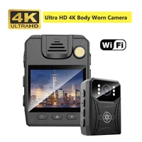 Mini cámara de policía 4K, grabadora de aplicación de la ley para exteriores, videocámara HD WIFI, cámara corporal de visión nocturna IR, cámara portátil desgastada para el cuerpo