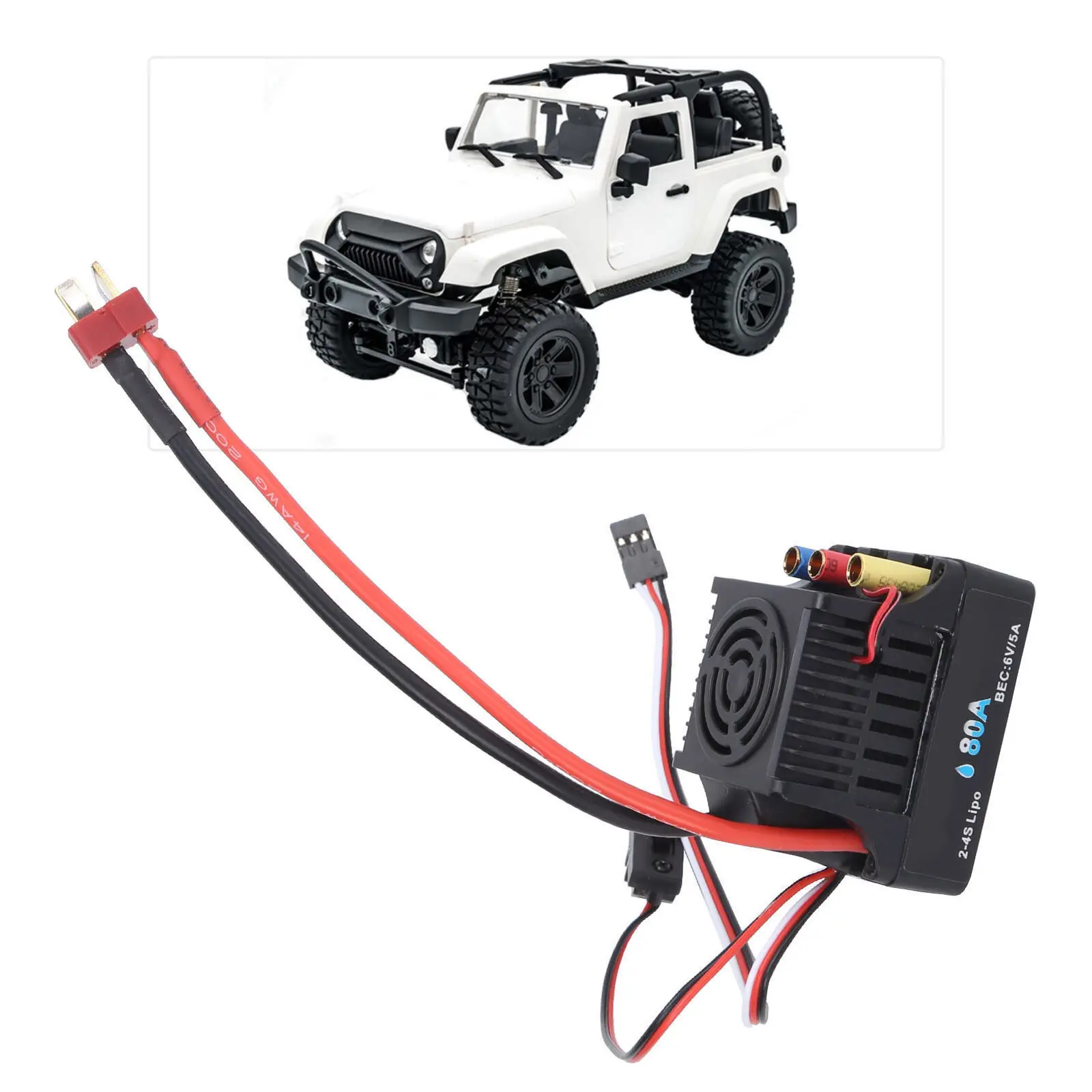 Moteur sans balais étanche et sans capteur 1:8 80A, contrôleur de vitesse électronique pour ESC RC, accessoires de voiture à distance, pièces