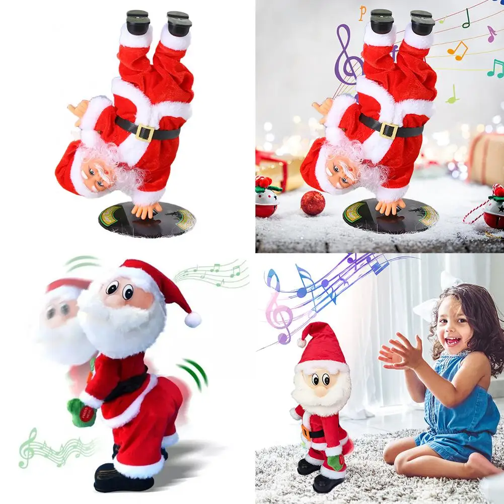 Musical Christmas Twerking Santa Claus Dancing Electric Kids Santa Gift Singing English Plush Christmas Stuffed Doll Song T K3K8