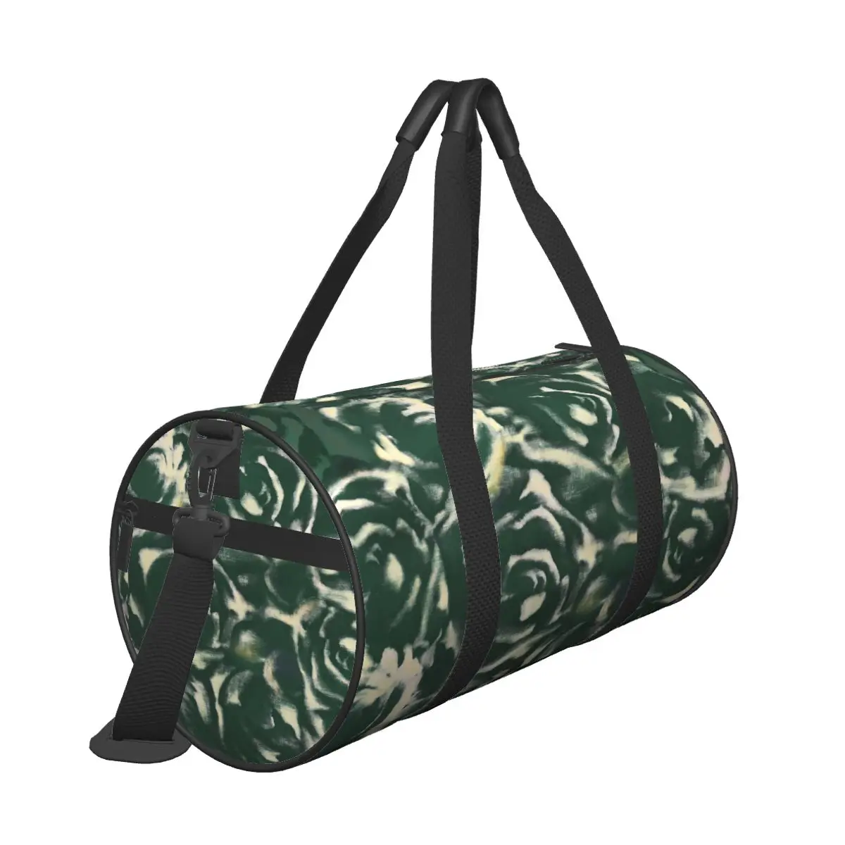 Floral Print Sports Bags Green Roses Travel Training Gym Bag Gym Accessories Graphic Handbags Men Custom Portable Fitness Bag