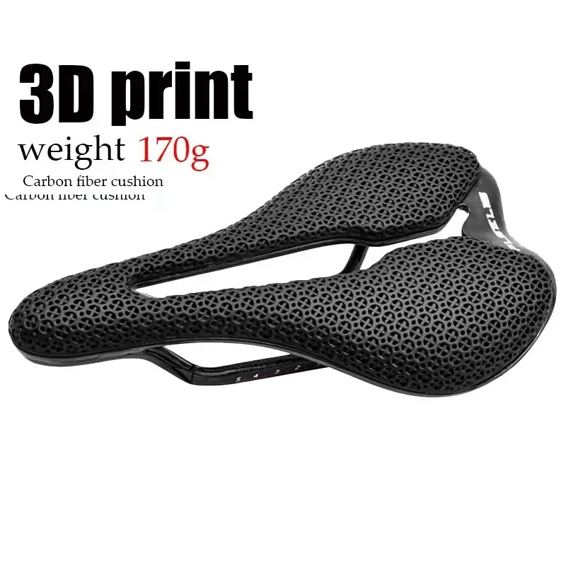 Carbon Fiber 3D Printed Bike Saddle Ultralight Hollow Comfortable Breathable for MTB Mountain Road Cycling Seat Bicycle Parts