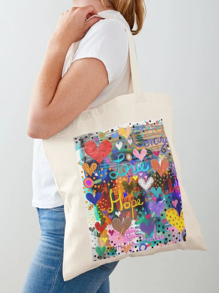 

Hearts Tote Bag Gift bags reusable shopping bag women bag shopper women
