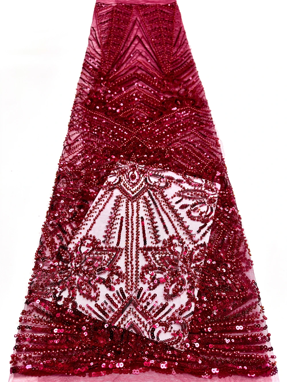 

High Quality White Bridal Lace Fabric with Sequins nigerian laces Beaded Luxury African Lace Material for Wedding 5 Yards