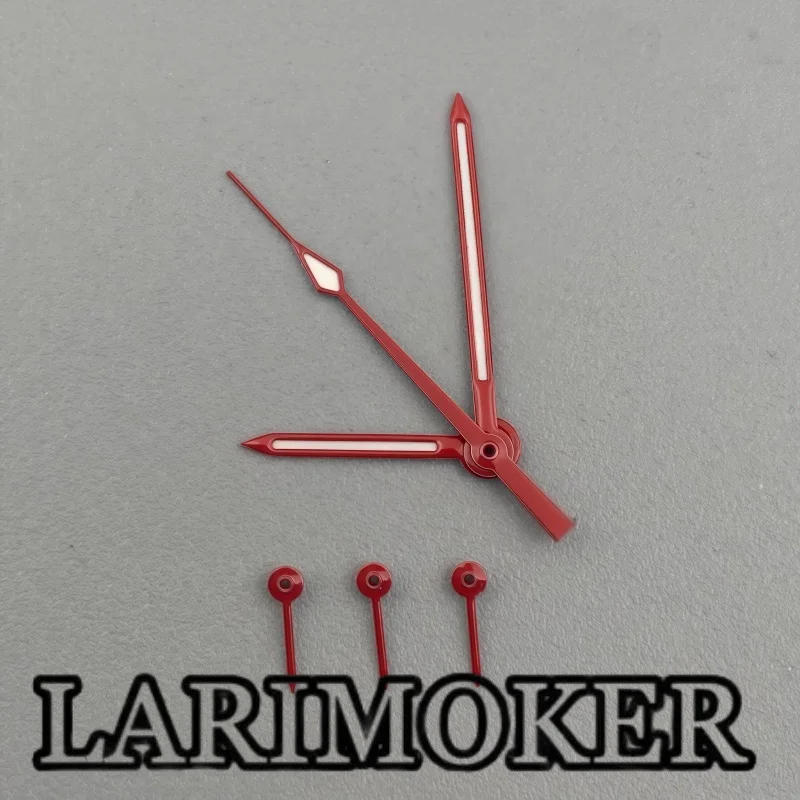 LARIMOKER Watch Hands Red Orange Green Black White Yellow Gold Rose Gold Hands Fits VK63 VK64 Quartz Movement Green Luminous - view 2