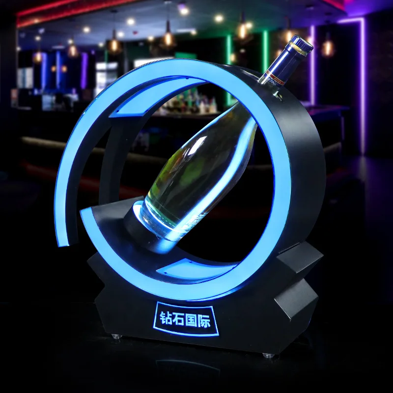 

Wholesale Custom Luminous Wine Bottle Presenter Wine Dispenser New Design Light-emitting Wine Pouring Display Stand