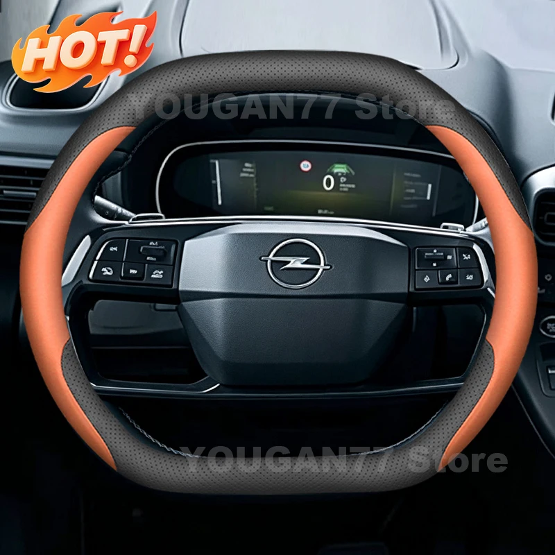 Car Leather Steering Wheel Cover For NEW Vauxhall Opel Frontera 2025 2026 Auto Steering Wheel Opel Frontera 2025 Accessories