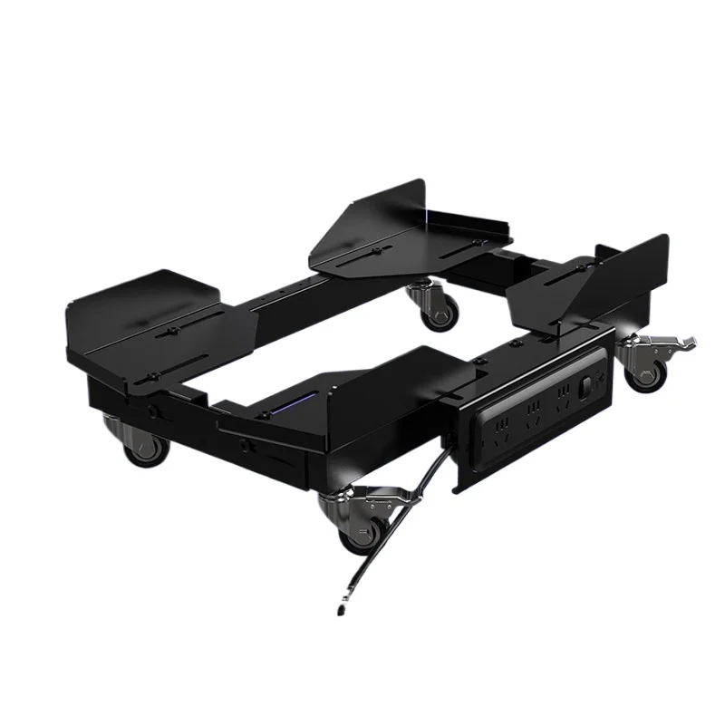 Movable chassis bracket with socket, under the table heat dissipation host bottom support Genesis host rack