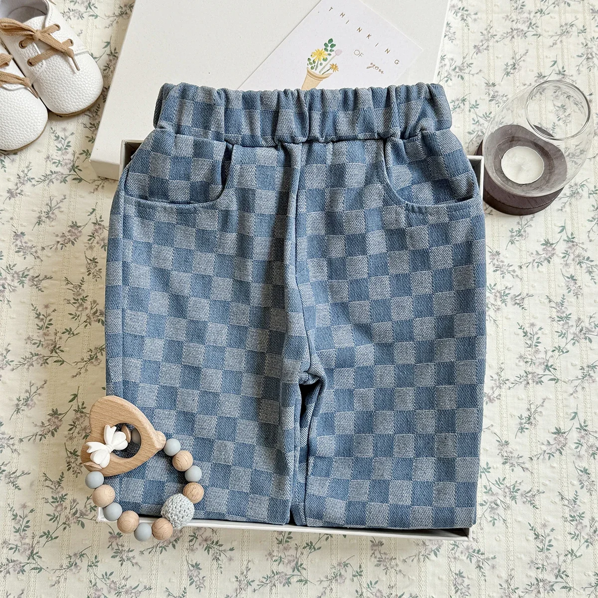 Spring Autumn New Children Loose Casual Pants Fashion Girls Boys Pants Korean Children's Clothing Baby Fashion Grid Pants 0-3Y - view 6