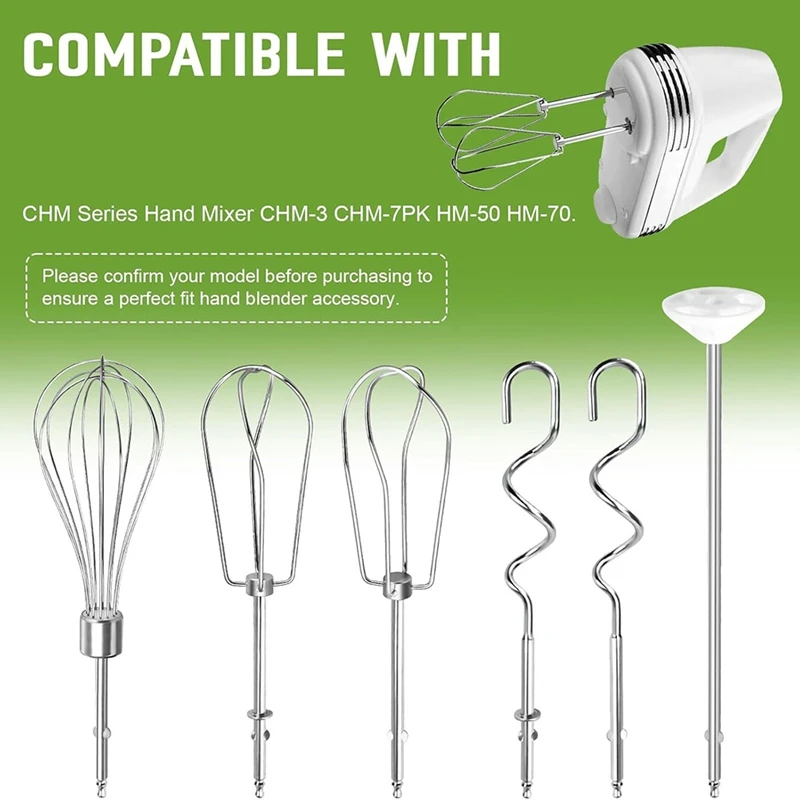 ABKP-Hand Mixer Beaters For Cuisinart Stainless Steel Left And Right Turbo Style Beaters,Wire Egg Whisk,Liquid Blending Rod