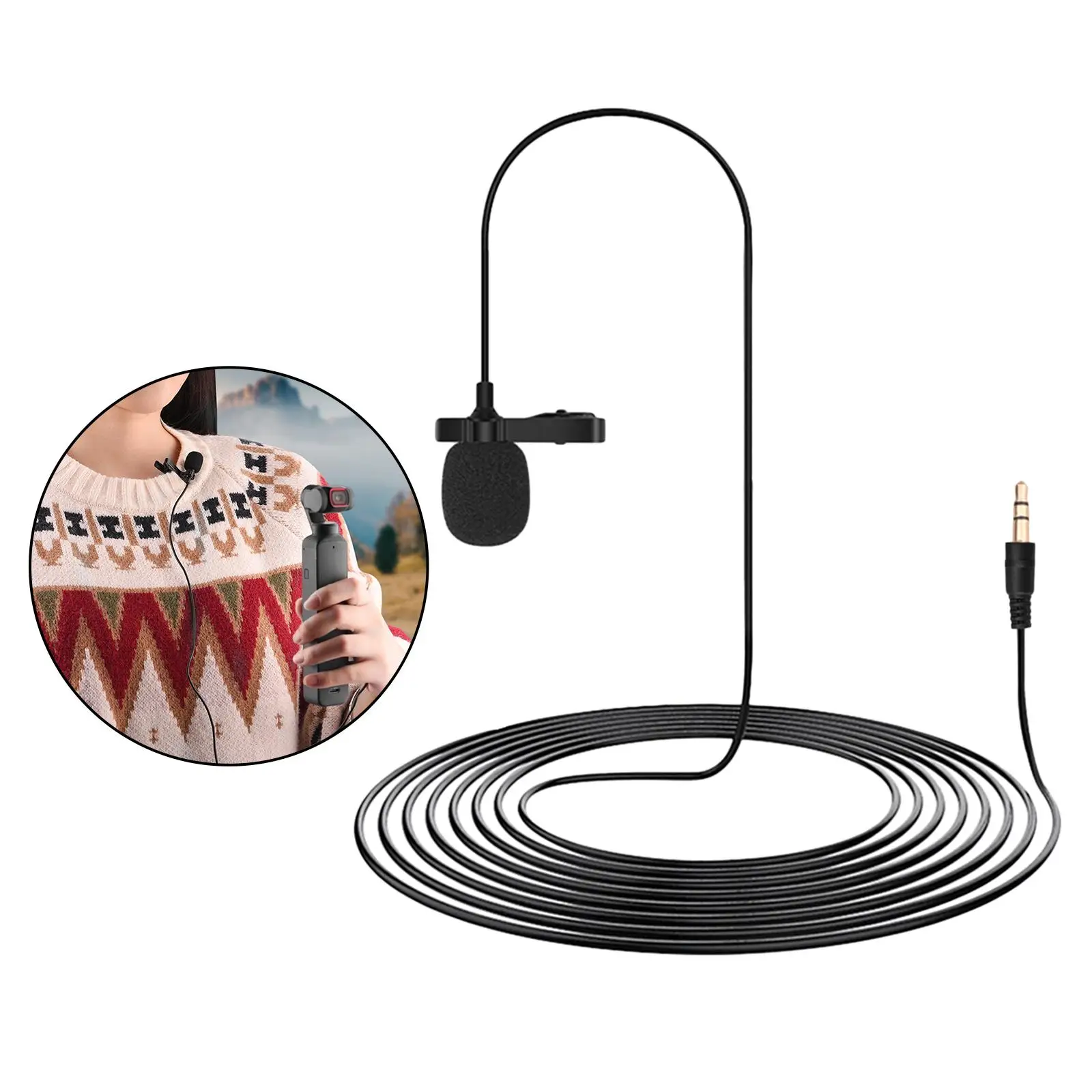 ラペルラベリアマイクマイク 3.5mm DJI Pocket 2 ビデオ録画用