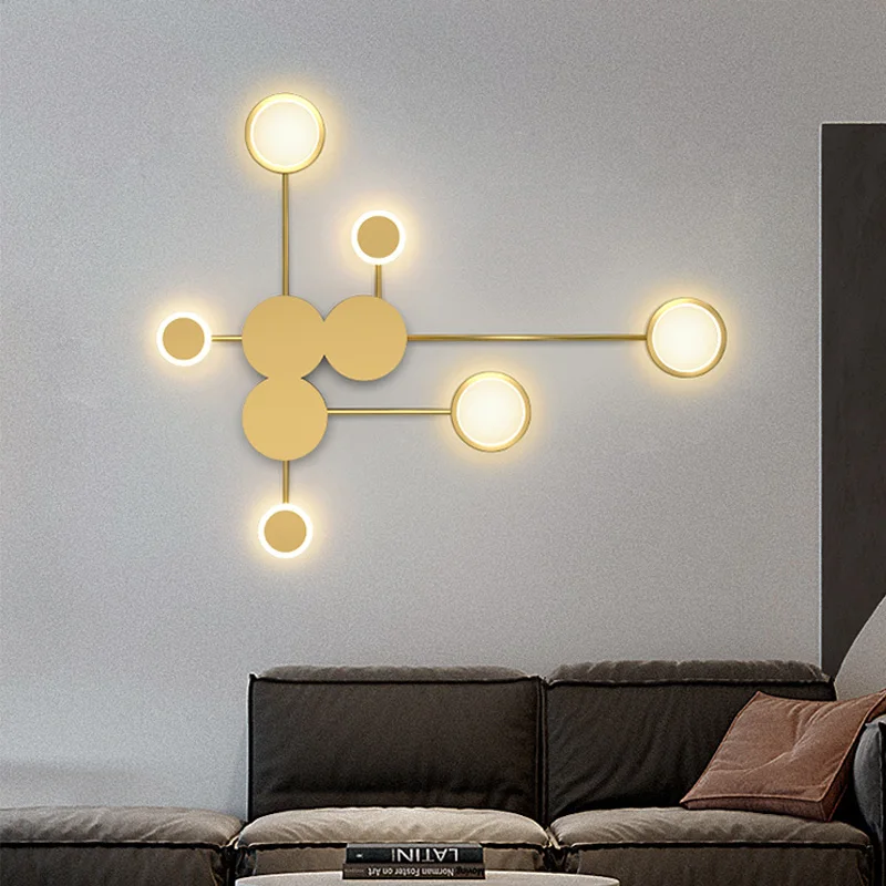 Nordic Modern LED Wall Lamp for Indoor Bedroom Minimalist Living Room Background Decor Restaurant Bar Stairs Black Gold Lights