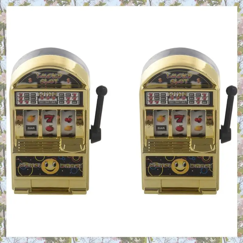 T84C-2X Mini Casino Jackpot Fruit Slot Machine Money Box Game For Kids Adult Decompression Slot Machine Gold