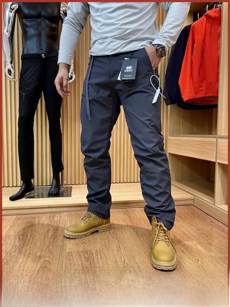 

Men's Winter Outdoor Thiened Fce Lined Windproof Casual Pants Bomber Series Polyester Fiber Straight Leg Casual Trousers