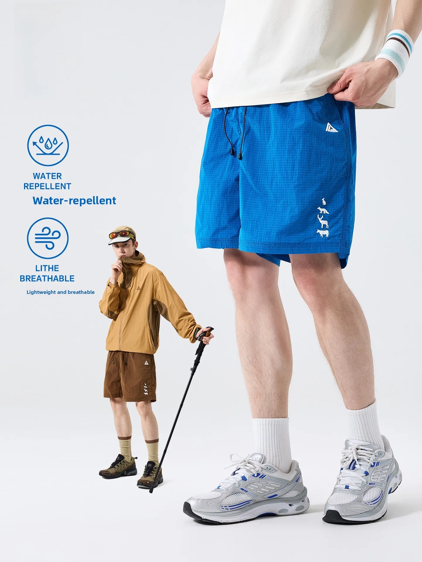 

LAZY DAY Outdoor Quick Dry Lightweight Breathable Men's Sport Shorts Summer Cool Feeling Five-Quarter Length Hiking Mountain ...