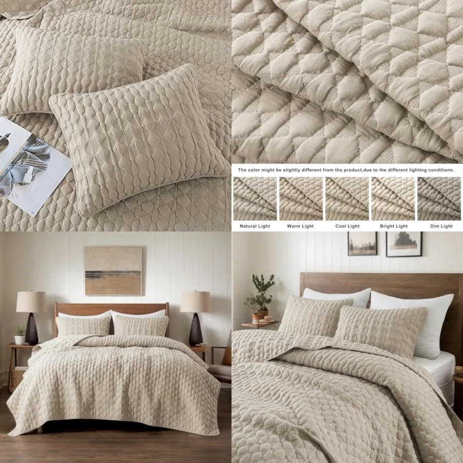 

Quilt Size Bedding Sets with Pillow Shams, Lightweight Soft Bedspread Coverlet, Quilted Blanket Thin Comforter Bed Cover, All S