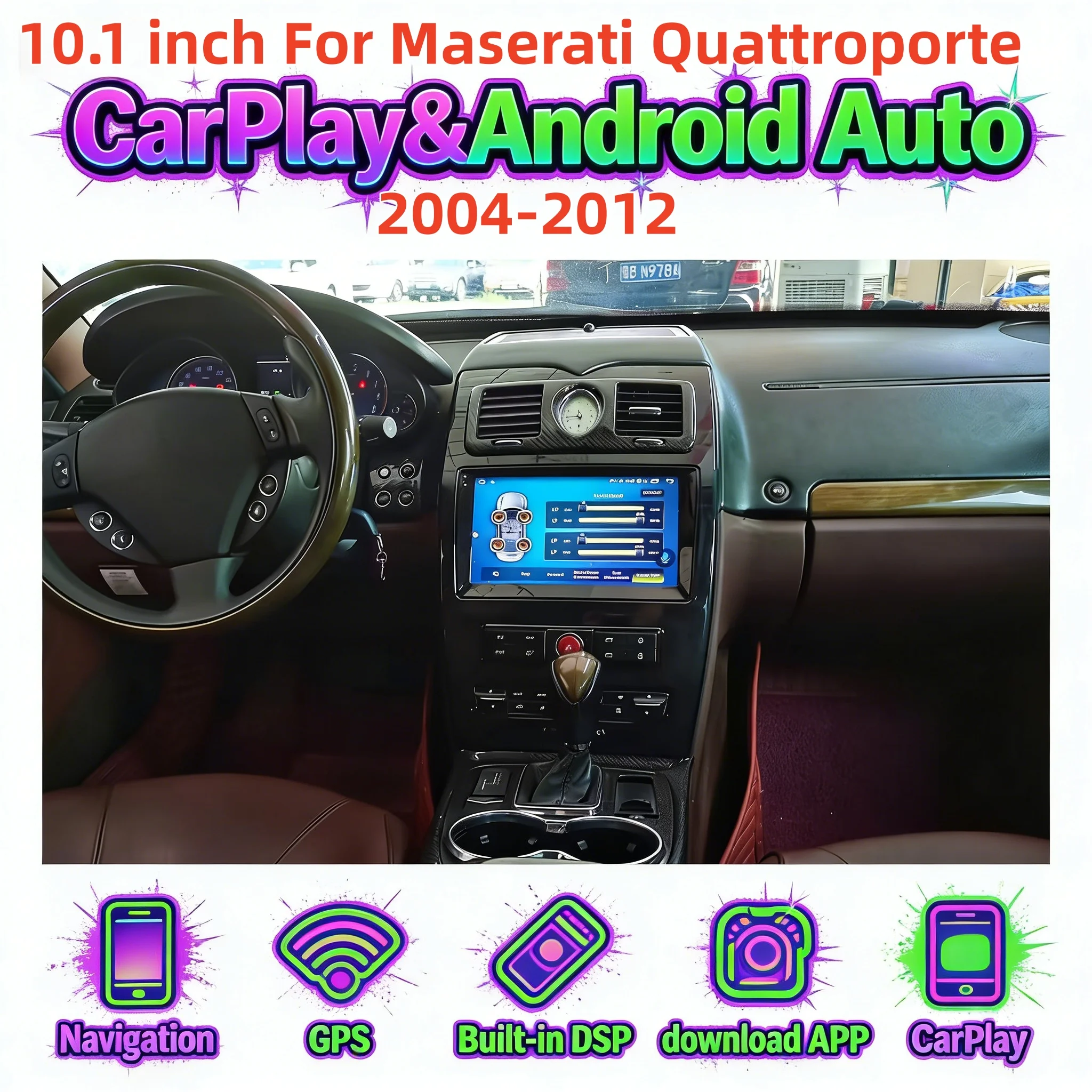 Multimedia Android Bluetooth Player For Maserati Quattroporte 2004-2012 Wireless Carplay Head Unit Vertical Radio Stereo 4G WIFI