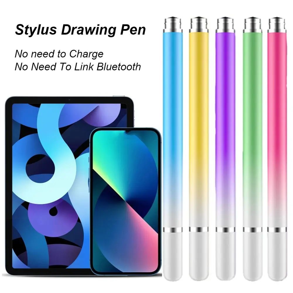 5PCS For Pad Tablet Phone Macaron Gradient Color Stylus Drawing Pen Disc Capacitive Pen Suction Cup Touch Screen Pen