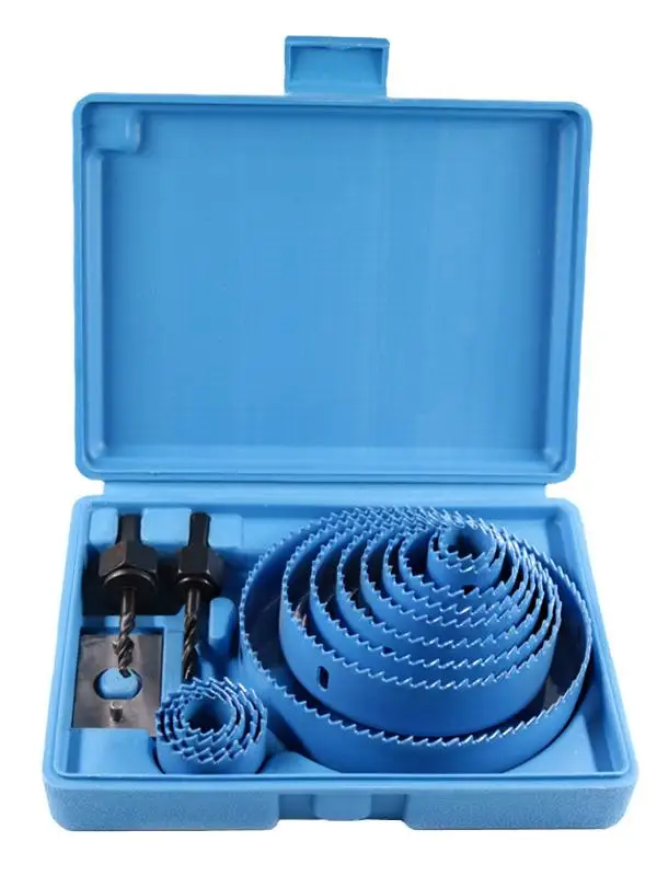 19-127mm hole cutter Hole Saw Set 5/8/13PCS Hole Saw Kit in Case Drill Bit Kits with Mandrels Hex Key for Soft Wood  Drywall PVC