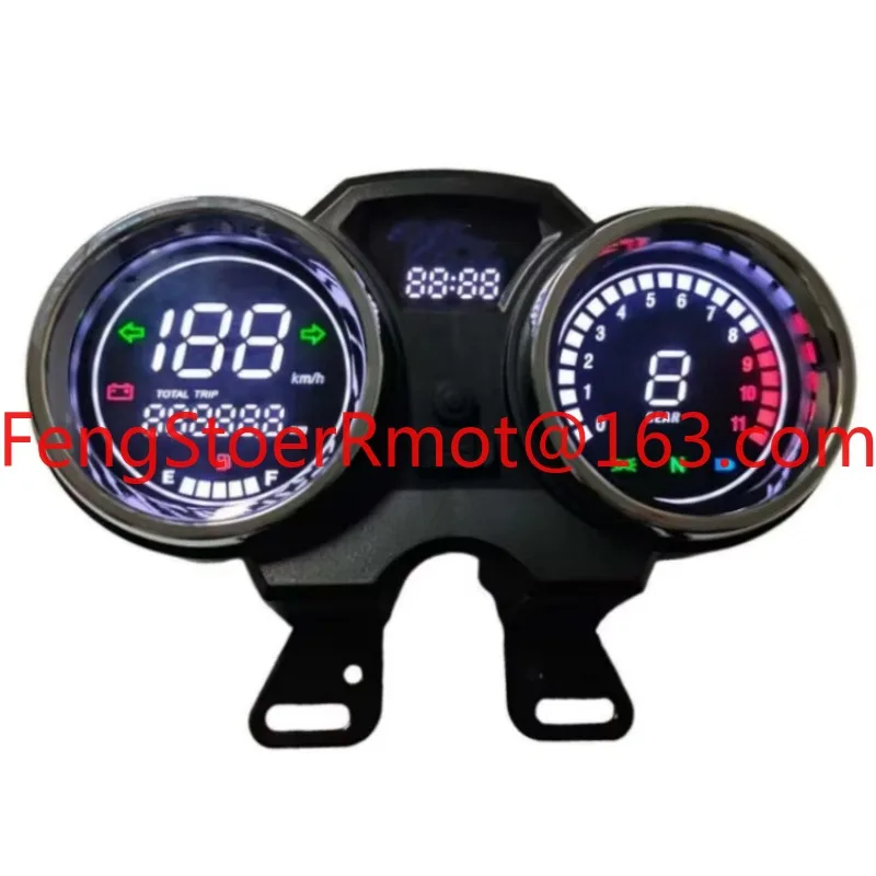 GN125 motorcycle digital speedometer USB charging LED display tachometer Kmh11000RPM instrument motor odometer