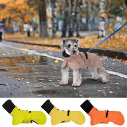 Dog Raincoat Rain Jacket Waterproof Pet Waterproof Reflective Hoodie Puppy Poncho Full Tail Coverage Small Medium Dogs Supplies